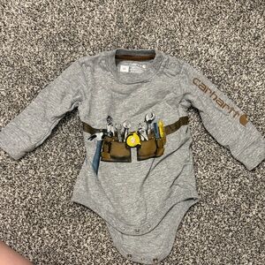 Carhartt Heather Gray Baby Onesie with Tool Graphic